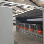 Mobiele eenlingboxstal met geïsoleerd dak en uitneembare tussenwand 